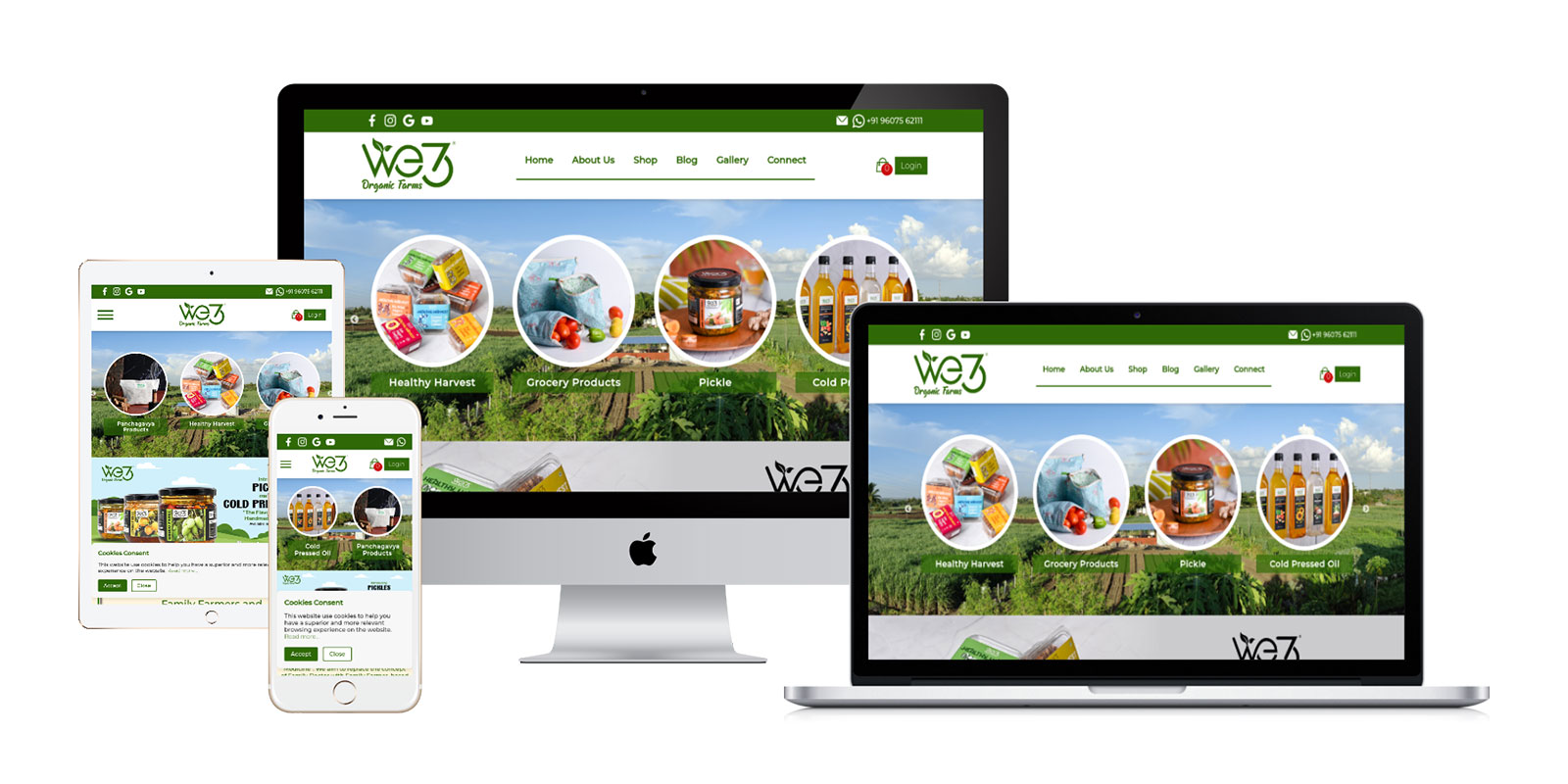 Portfolio Project | E-Commerce Website for We 3 Organic Farms 